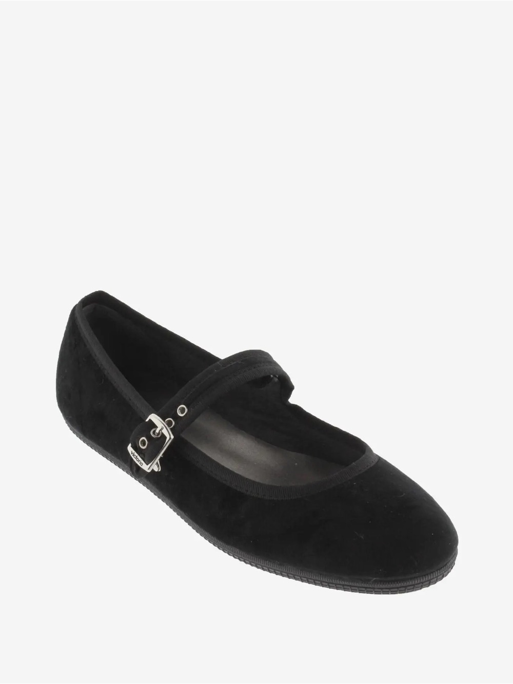 Victoria Black Mary Jane Ballet Flat with Buckle Strap - Women 8,5